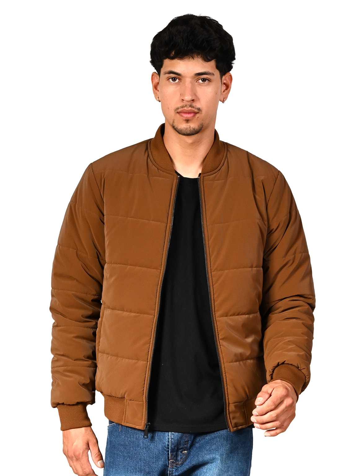 Men’s Zip-Up Puffer Bomber Jacket #15