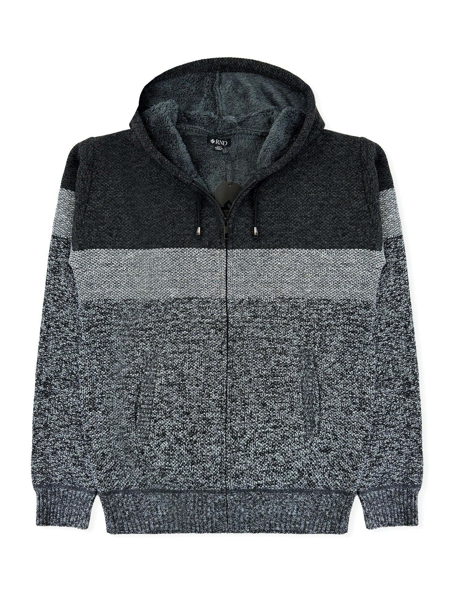 Men's Striped Bonded Hooded Sweater #10