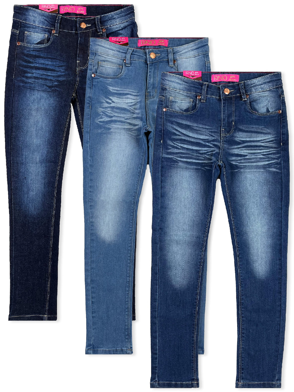 Girls' Faded Skinny Jeans #01