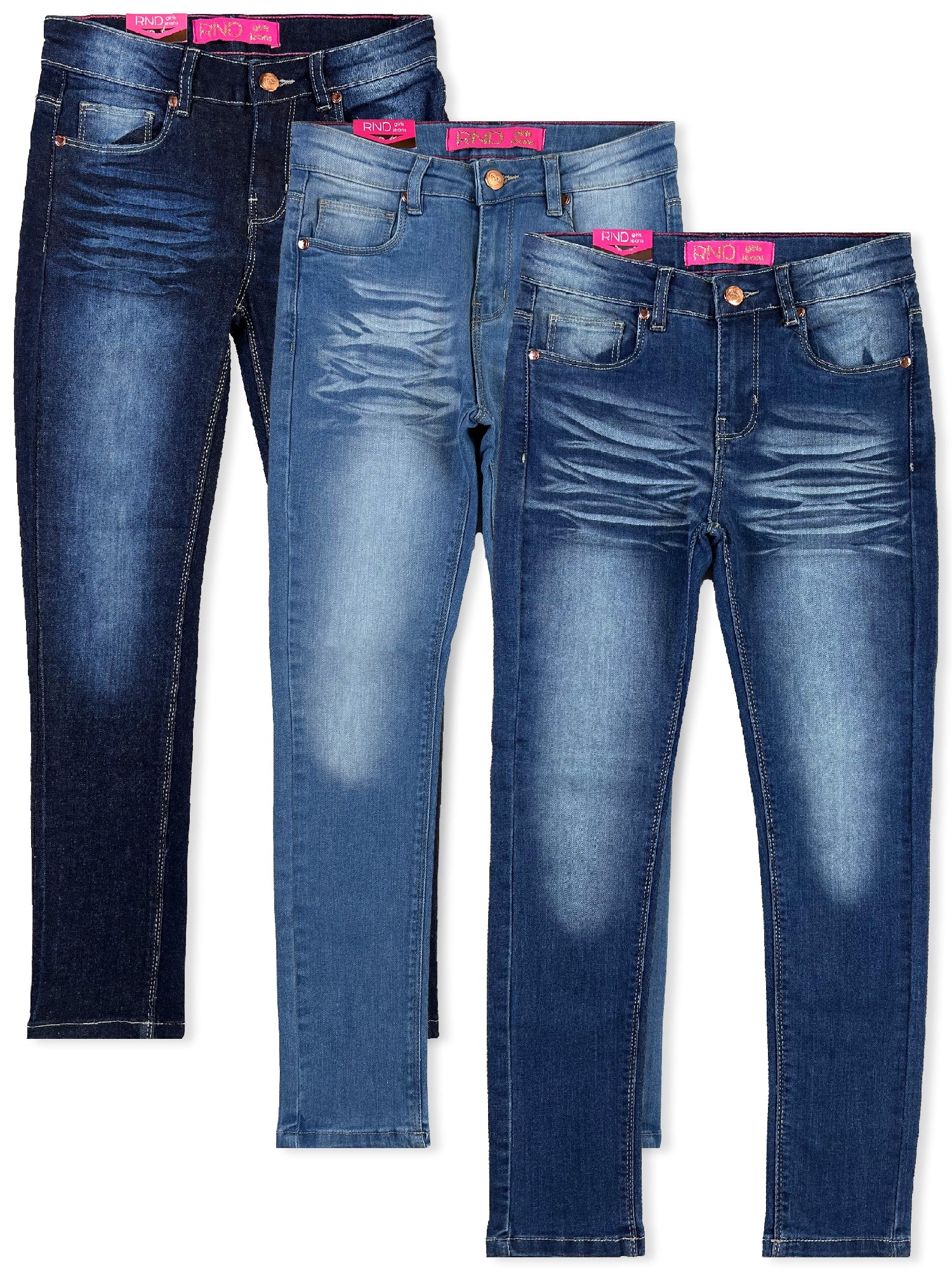 Girls' Faded Skinny Jeans #01