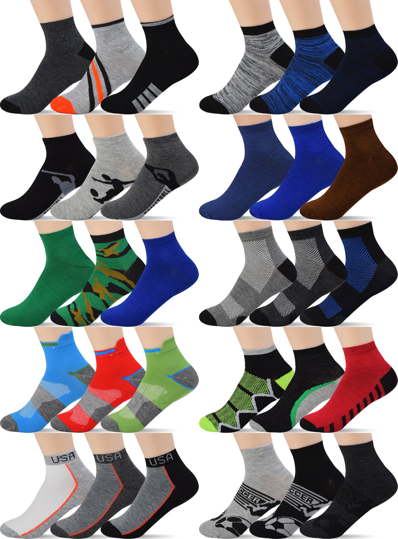 Boys' Assorted Design Socks (Dozen)